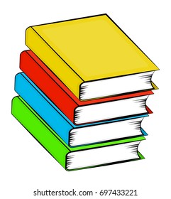 A pile of books cartoon vector symbol icon design. Beautiful illustration isolated on white background
