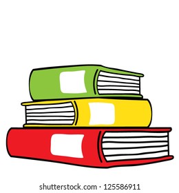 Pile of books, education concept, vector illustration