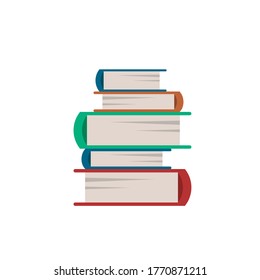 Pile of books. Flat cartoon style vector illustration