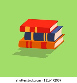 pile of books flat icon. Element of star icon for mobile concept and web apps. Illustration pile of books flat icon can be used for web and mobile. Premium icon on colored background