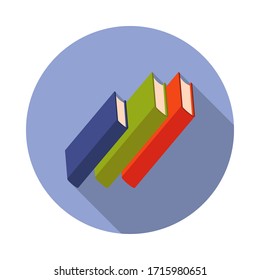 pila de libros icono plano de sombra larga. Simple vector de color de iconos de ilustración del libro para ui y ux, sitio web o aplicación móvil