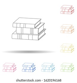 Pile of books flat in multi color style icon. Simple thin line, outline vector of book icons for ui and ux, website or mobile application