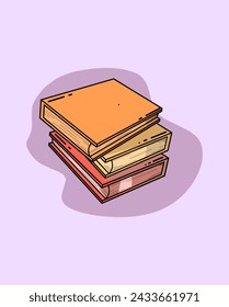 Pile of books in a flat style, isolated.  Vector illustration.