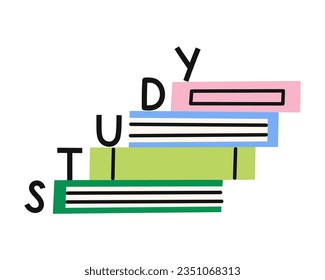 Pila de libros de estilo plano. Ilustración vectorial.
