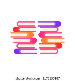 Pile of books icon. Vector illustration in flat minimalist style.