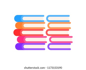 Pile of books icon. Vector illustration in flat minimalist style.
