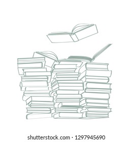 Pile of books illustration