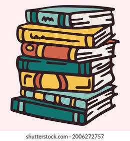 montón de ilustraciones de libros vector