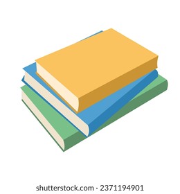 Pile of books isolated color covers