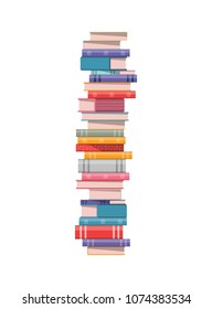 Pile Of Books Isolated On White Background Vector Illustration 