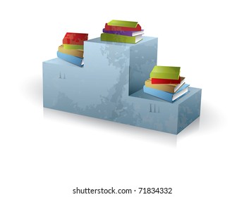 pile of books - isolated on white background