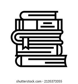 pile books line icon vector. pile books sign. isolated contour symbol black illustration