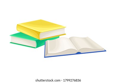 Pile of Books as Manufactured Product Vector Illustration