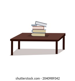 Pile of books on the table vector illustration isolated onnwhite back ground.