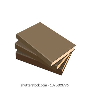 Pile of books on a white background. Vector illustration         