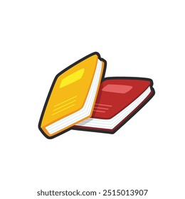 Pila de libros en diseño de Vector plano.