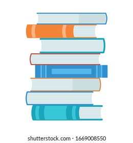 Pile books. Reading, education, e-book, literature. Vector illustration in flat style