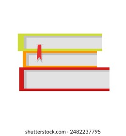 Pile of books, school books, school supplies illustration 