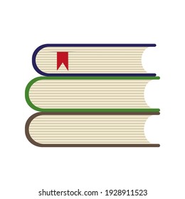 Pile of books. Stack of literature. Isolated flat vector illustration.