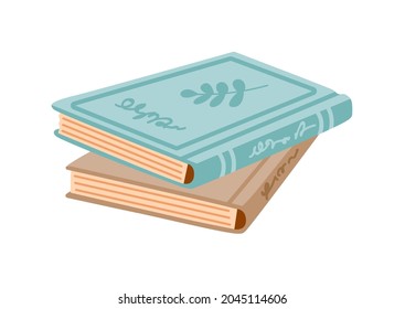 Pila de libros. Pila de cuadernos. Caricatura hecha a mano ilustración aislada.