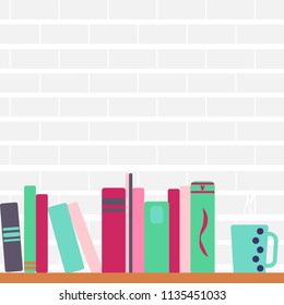 pile of books and tea