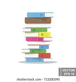 A pile of books. Training. Reading. Simple flat style. For your design.