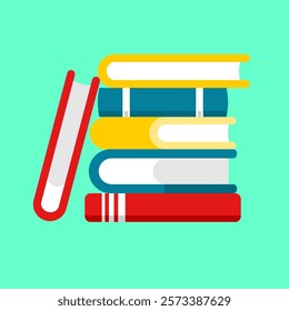 pile of books- vector illustration