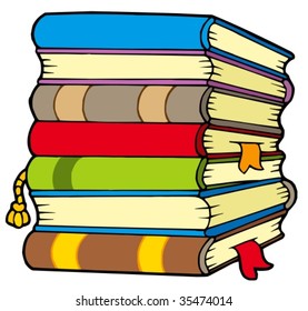 Pile of books - vector illustration.