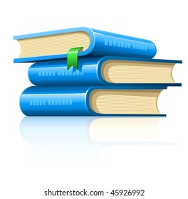 pile of books - vector illustration, isolated on white background