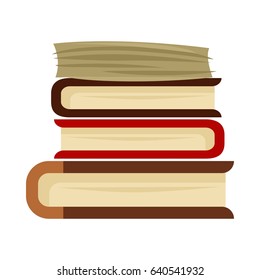 Pile von Büchern, Vektorgrafik einzeln auf weißem Hintergrund.
