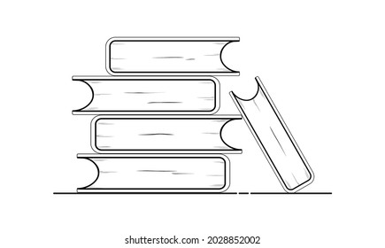 Imagen vectorial de libros sobre fondo blanco. 