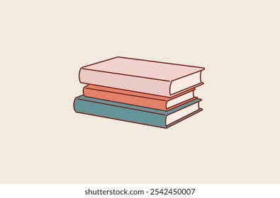 Pila de libros de Ilustración vectorial. Pila de libros, Biblioteca de la escuela de libros. Ilustraciones de diseño de Vector de estilo dibujado a mano.