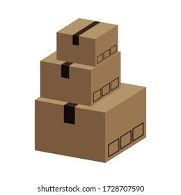 diseño de ilustraciones vectoriales del servicio de entrega de cajas de cartón