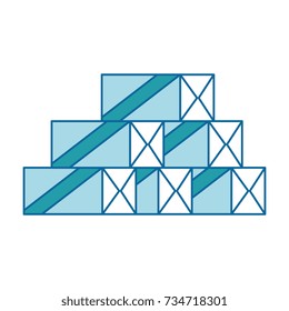 pile boxes packing isolated icon