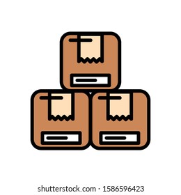 pile of boxes packing postal service vector illustration design