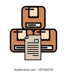pile of boxes packing postal service vector illustration design