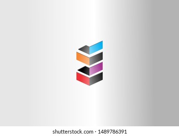 Pile of boxes.Simple Modern vector logo illustration.