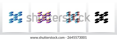 Pile Of Brick Block Stack Letter Initial Logo Design X