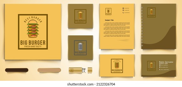 pile of burger, burger logo and business branding template Designs Inspiration Isolated on White Background