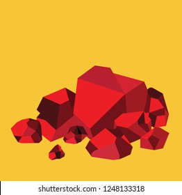 Pile of burning coals