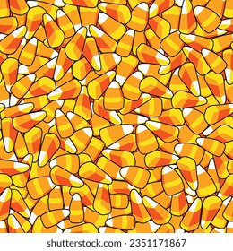 Pile of Candy corn vector seamless pattern