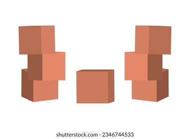 pile of cardboard icon vector illustration. Created like a 3d shape, according to your design needs