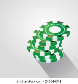 Pile of Casino Poker Chips, Vector Illustration 