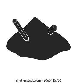 Pile cement vector icon.Black vector icon isolated on white background pile cement.