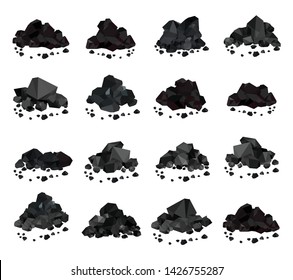 Pile of charcoal , coal heaps of coals