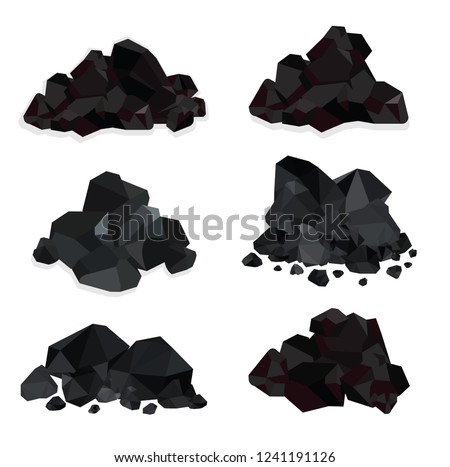 pile of charcoal , coal heaps of coals 