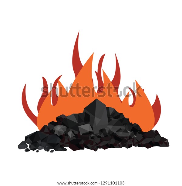 Pile Charcoal Coal Large Heaps Coals Stock Vector (royalty Free) 1291101103