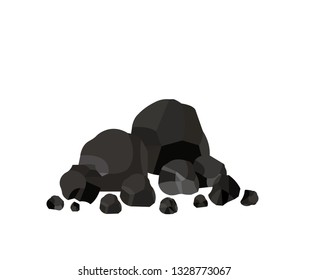 Pile of charcoal graphite coal