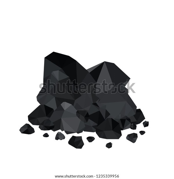 Pile Charcoalcoal Rocks Stock Vector (Royalty Free) 1235339956