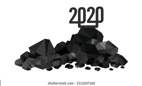 Pile of charcoal,coal rocks vector